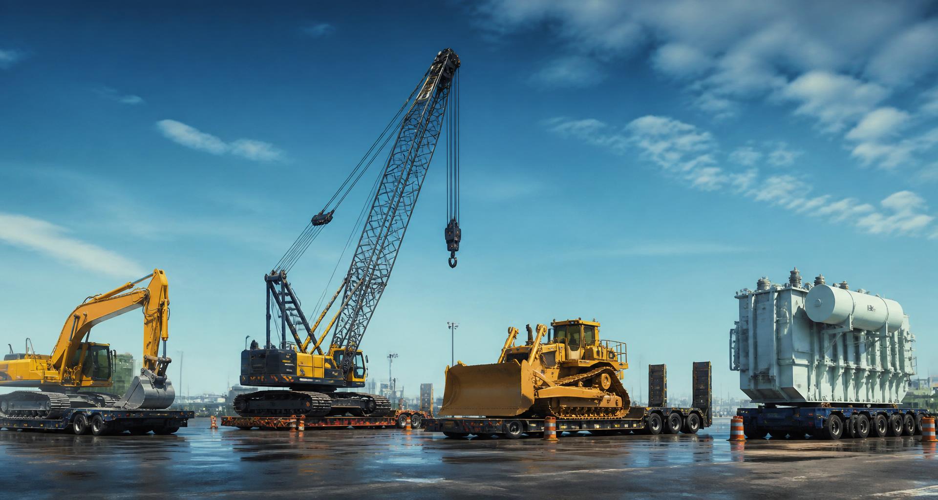 Excavators prepared for heavy haul transport